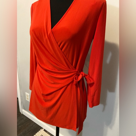 Anne Klein Faux Wrap Shirt - Picture 2 of 6